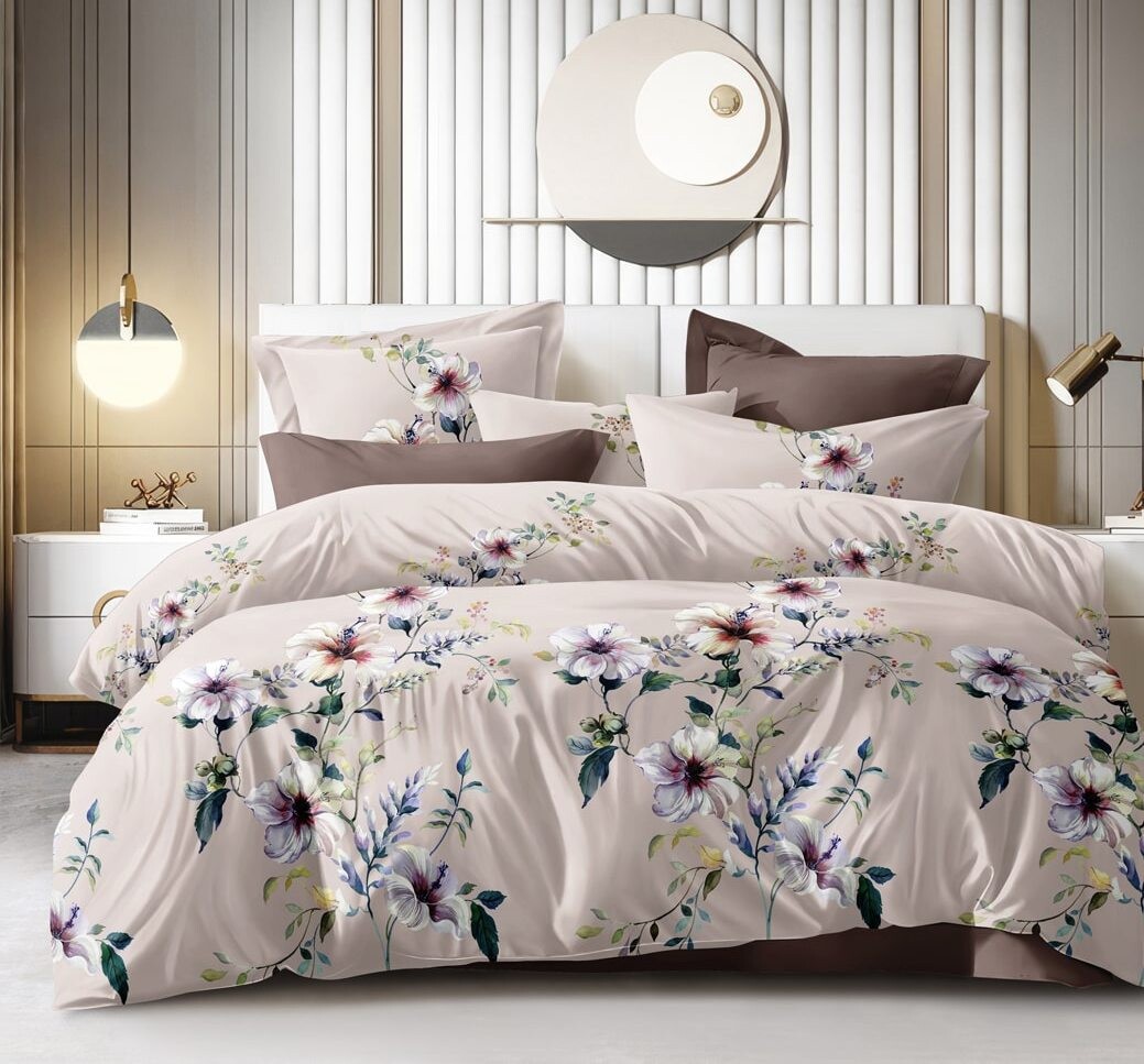 

Постельное белье 2-х сп Евро (2 нав. 50х70), Бежевый