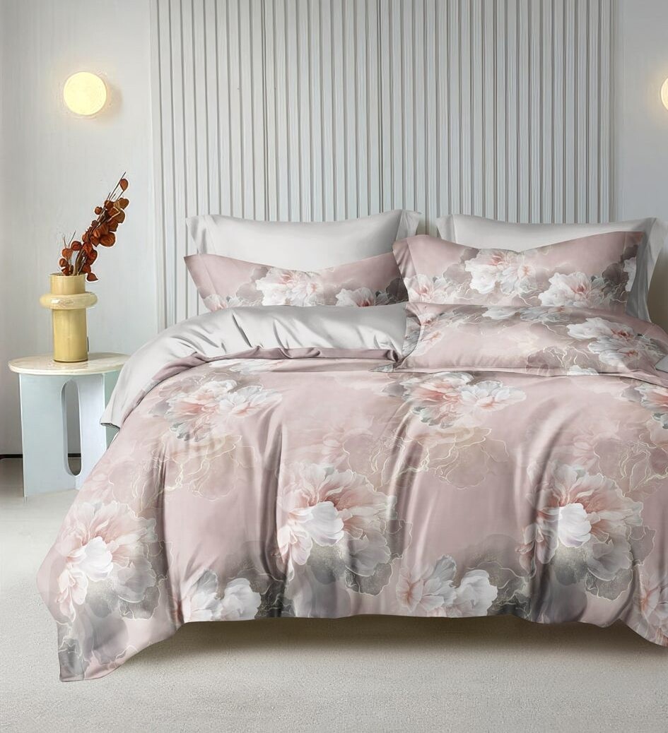 

Постельное белье 1,5 сп (2 нав. 50х70), Розовый