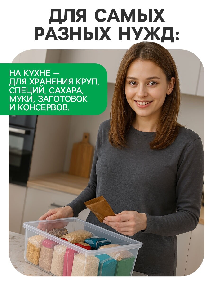 

Ящик пластиковый для хранения, с крышкой, объем — 10 л, прозрачно-матовый, Прозрачный