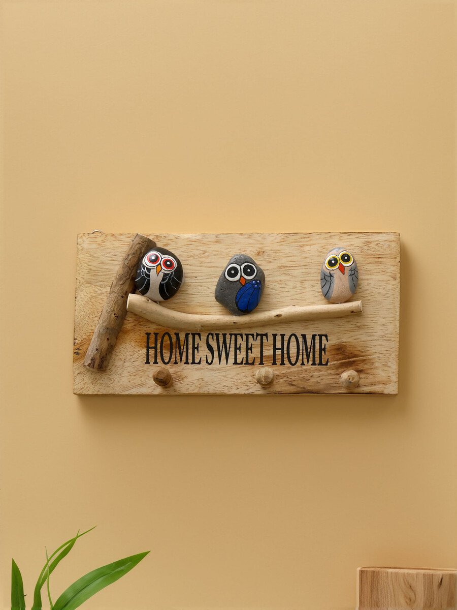 Вешалка home sweet home, 30×6×15 см, дерево албезия