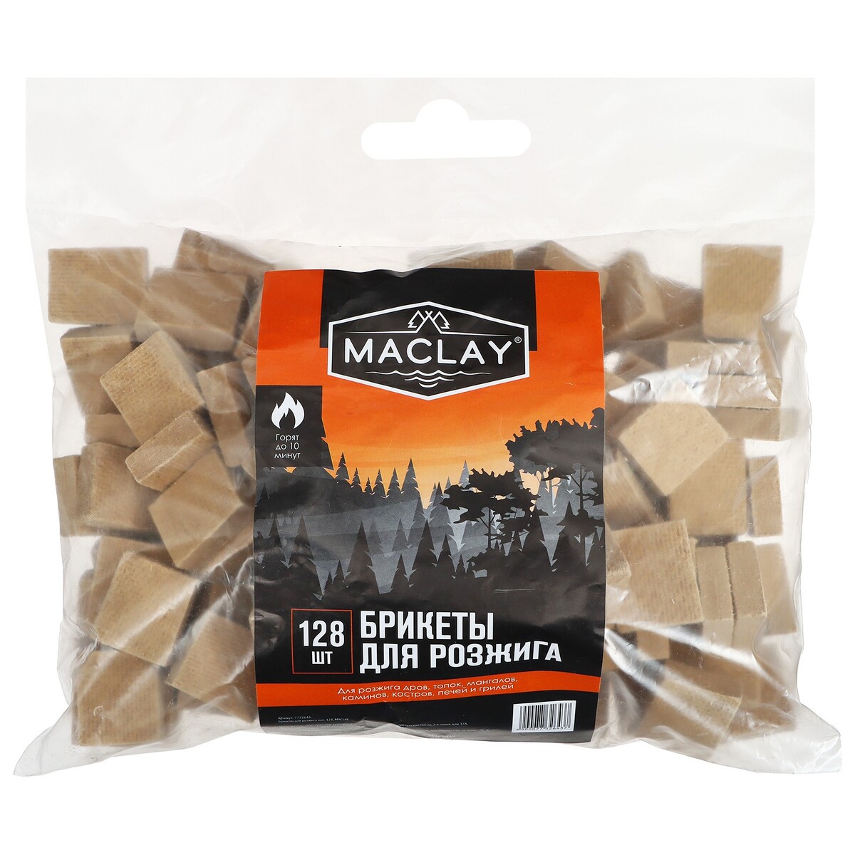 

Брикеты для розжига maclay, 128 шт.
