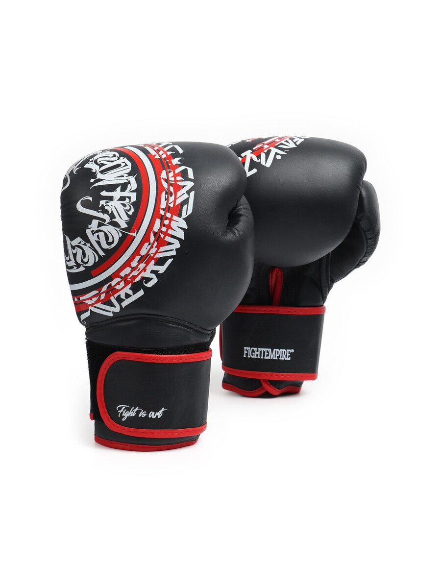 

Боксерские перчатки fight empire, art, натуральная кожа, черные, размер 14 oz, Черный