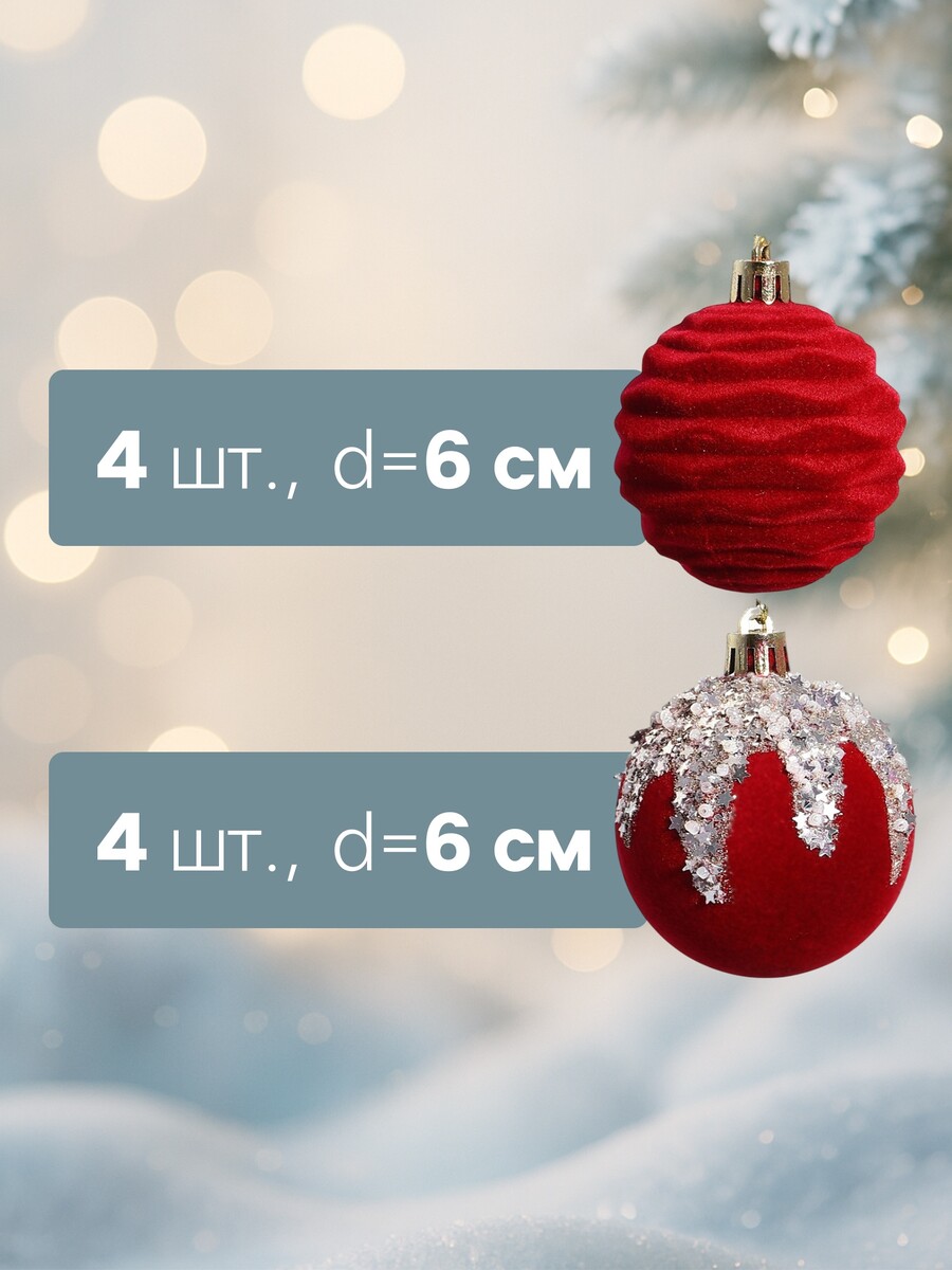 

Ёлочные шары, Красный