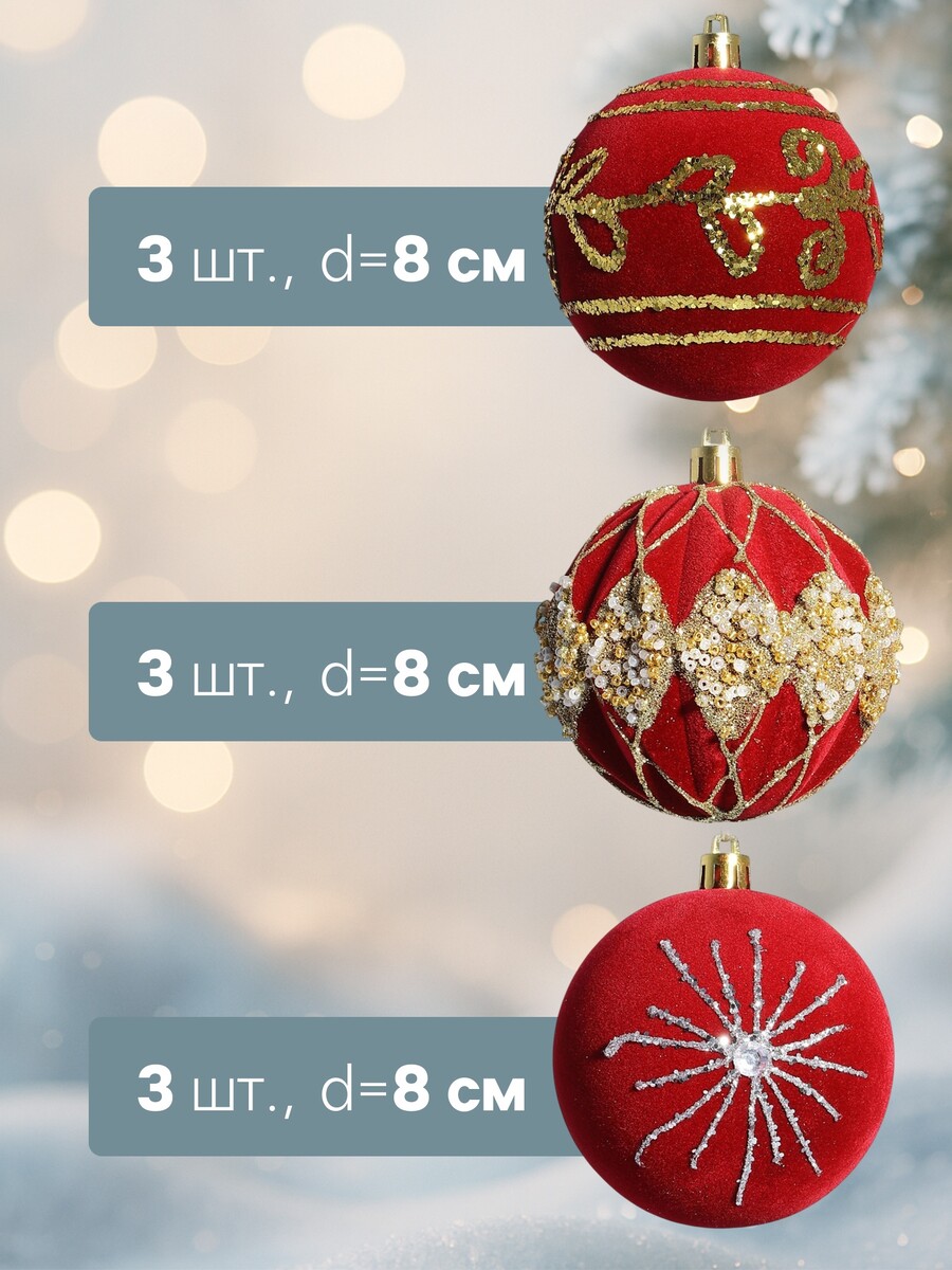 

Ёлочные шары, Красный