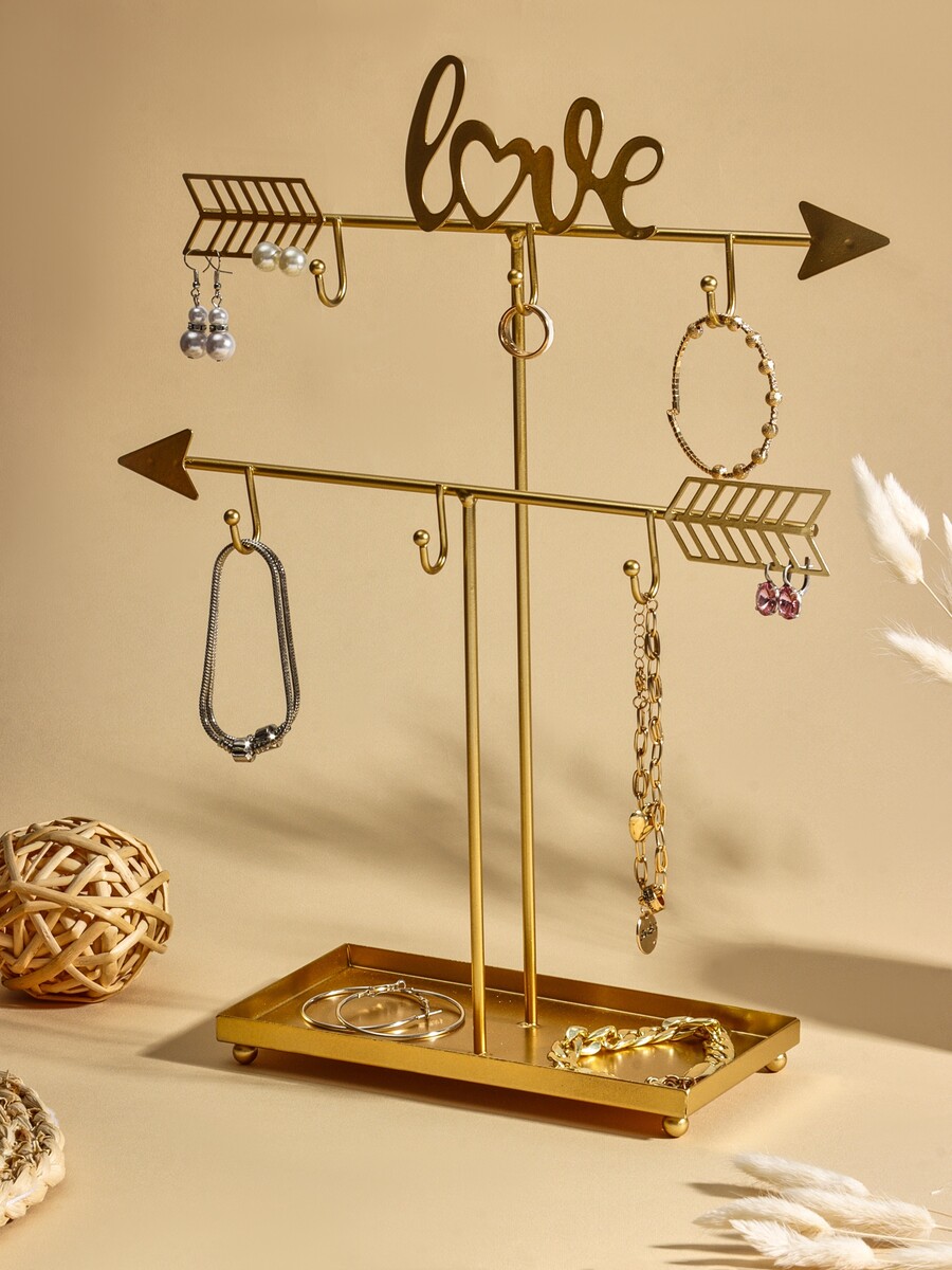 

Подставка для украшений с местом для хранения, Золотистый