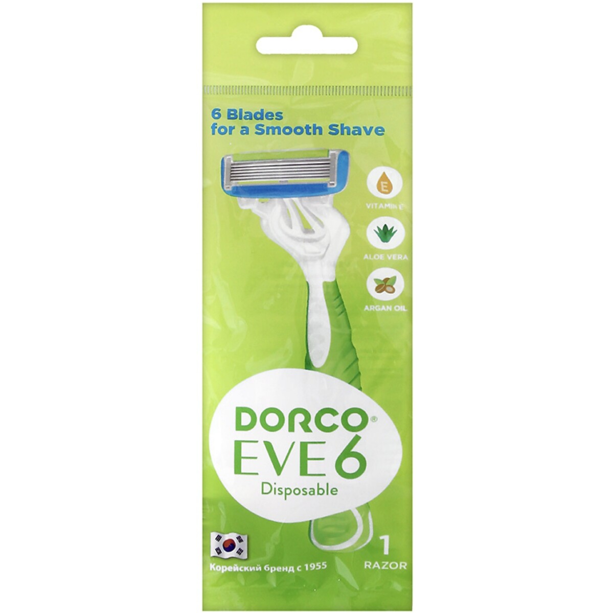 

DORCO EVE 6 Simple станок+2'S жен.система с 6 лезвиями и сгиб.катриджем (Ю.Корея) NEW