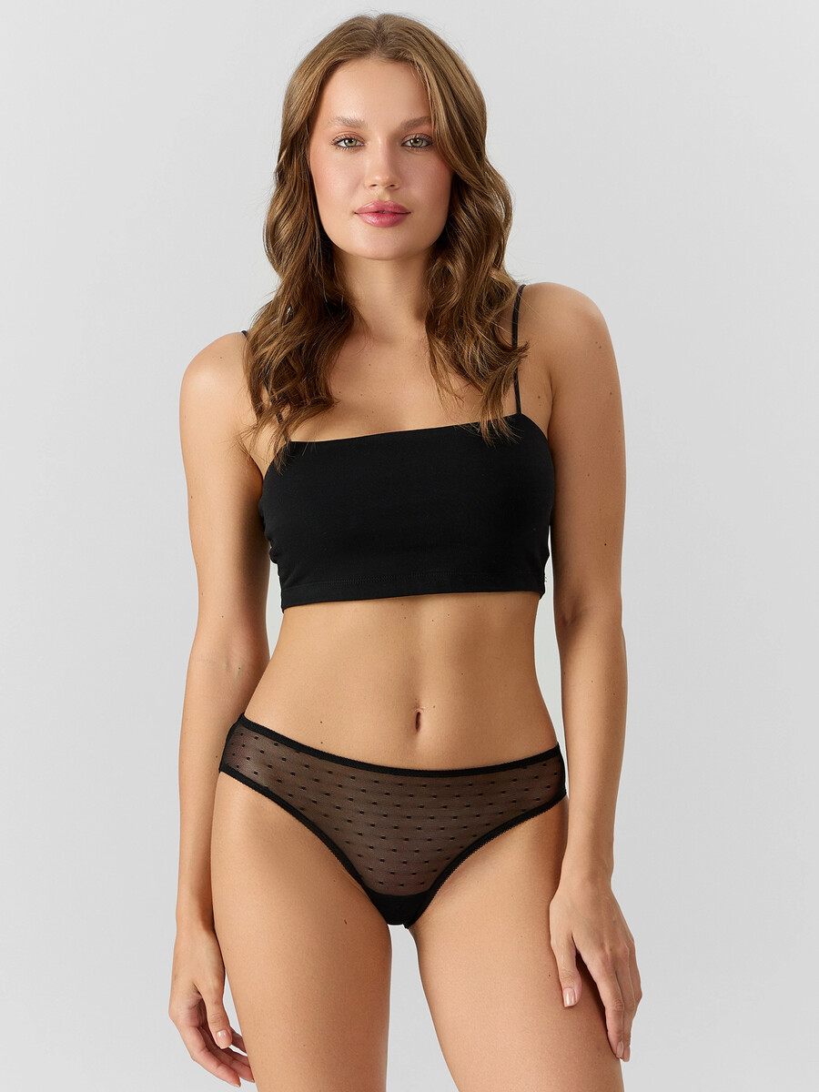 

Слип-бикини черного цвета из сетки, Черный;черный1