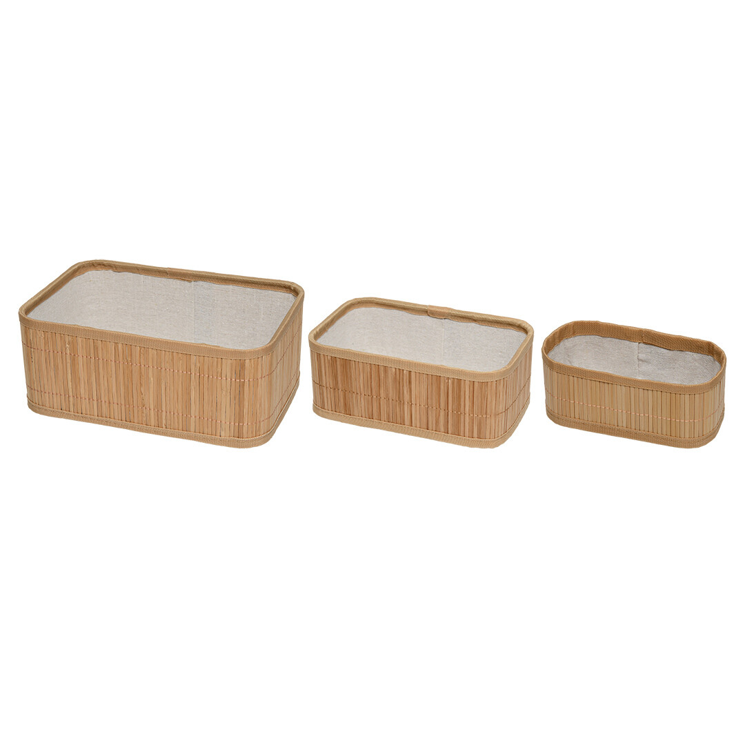 

Набор из 3-х корзин стеллажных, Натуральный