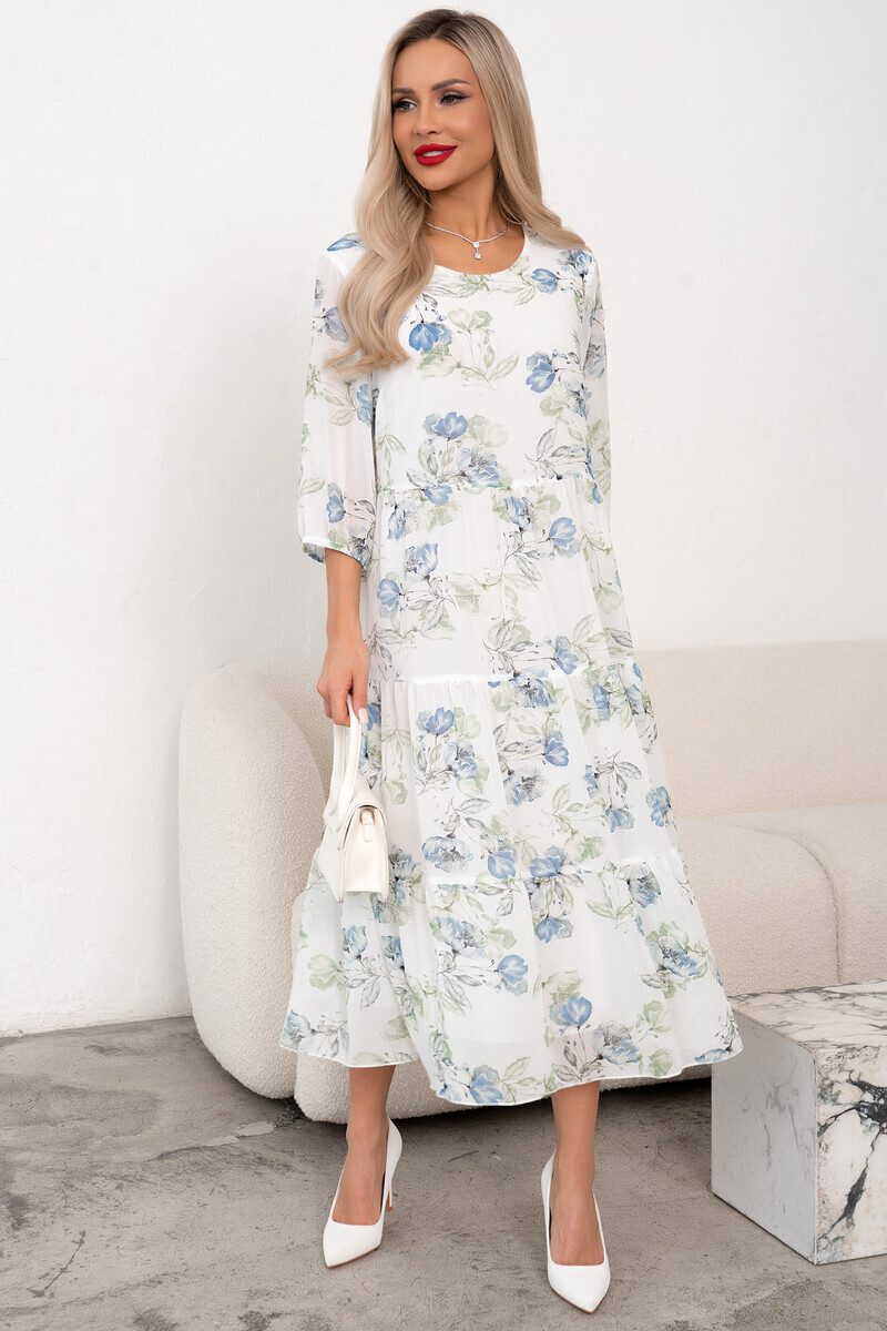 

Платье, Белый;белый/цветы