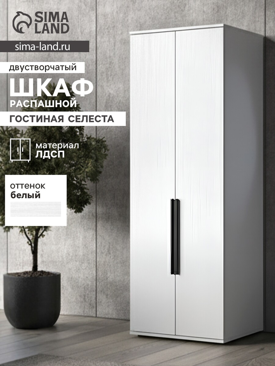 

Шкаф двухстворчатый распашной, Белый