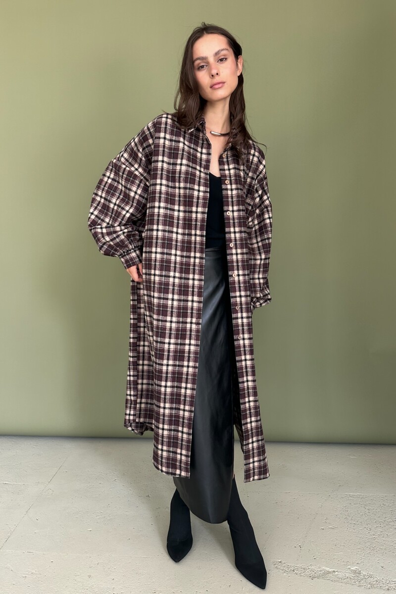 

Рубашка удлиненная, Бордовый;белый