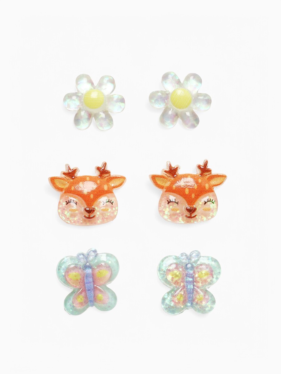 

Серьги-клипсы детские на магните выбражулька, Разноцветный