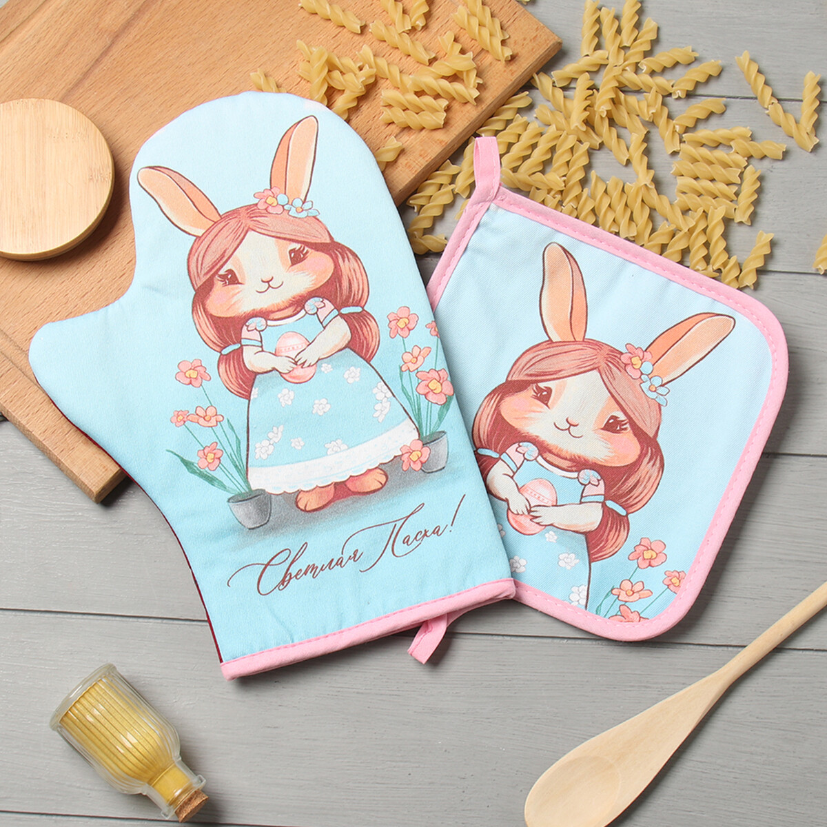 

Набор кухонный, Голубой;розовый