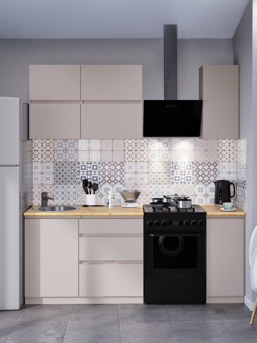 

Кухонный гарнитур для маленькой кухни, Бежевый