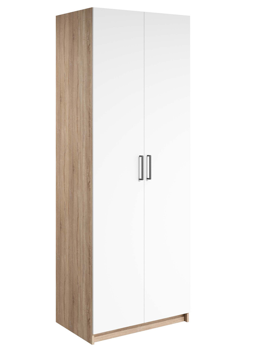 

Шкаф прямой двухстворчатый для одежды, 800×522×2200 мм, цвет дуб сонома/белый, Белый;бежевый