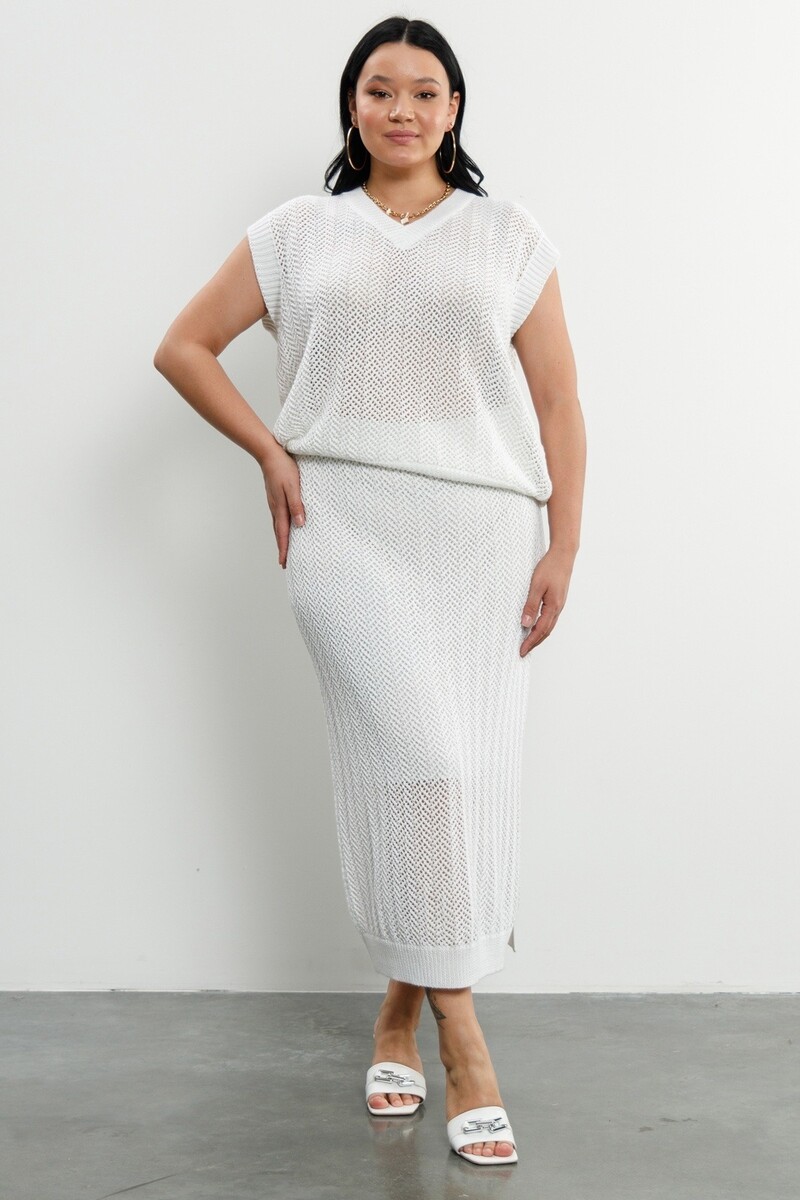 

Костюм жилет юбка, Белый