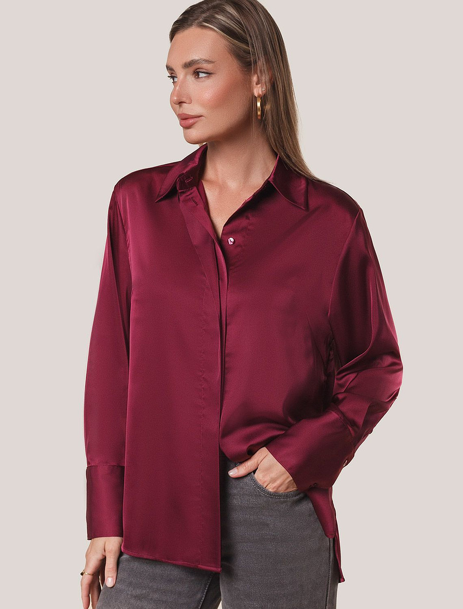 

Блузка, Бордовый;винный