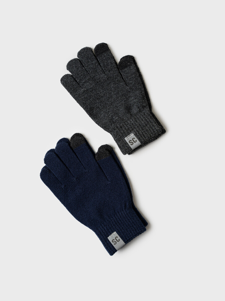 

Перчатки трикотажные, Серый;синий;темно-синий