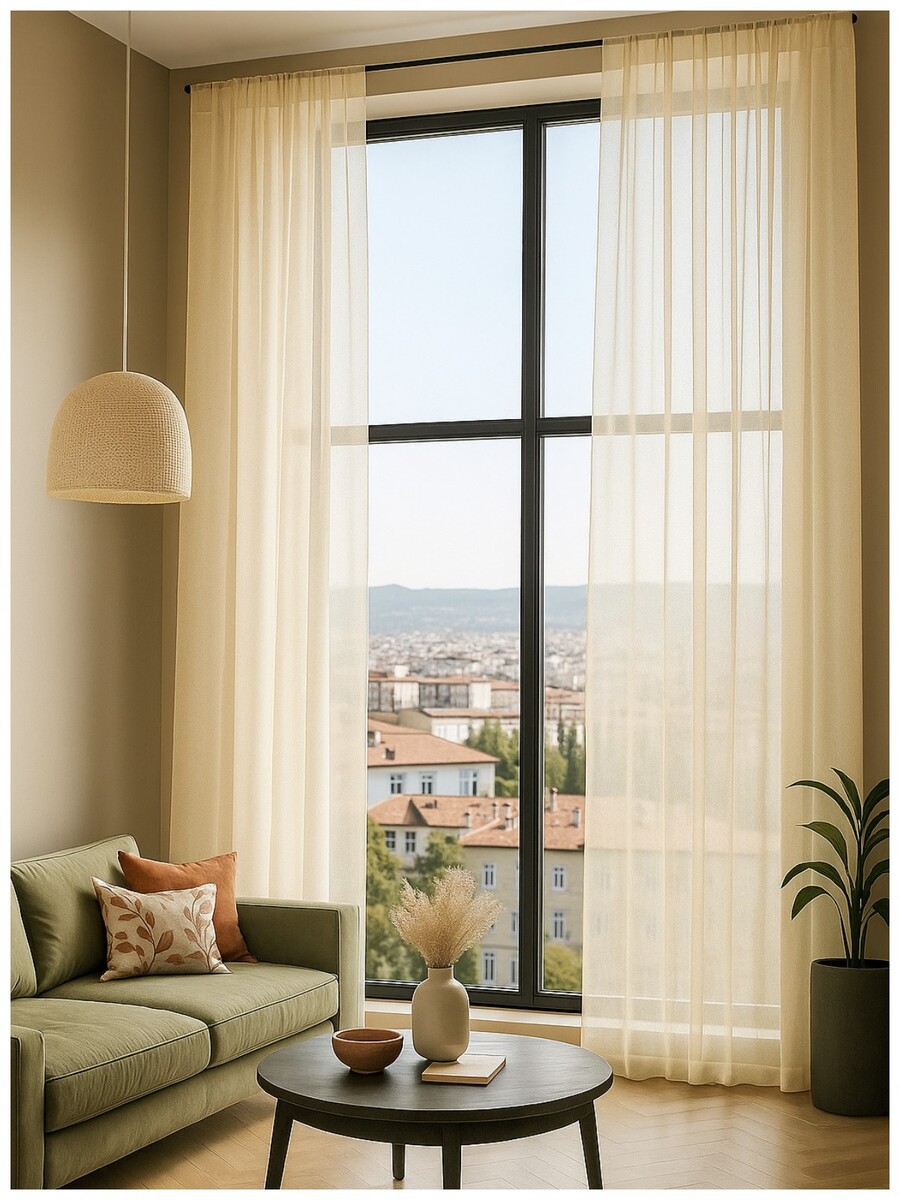 

Комплект штор из вуали "Престиж" шампань 2*2,7*2, Бежевый;шампань