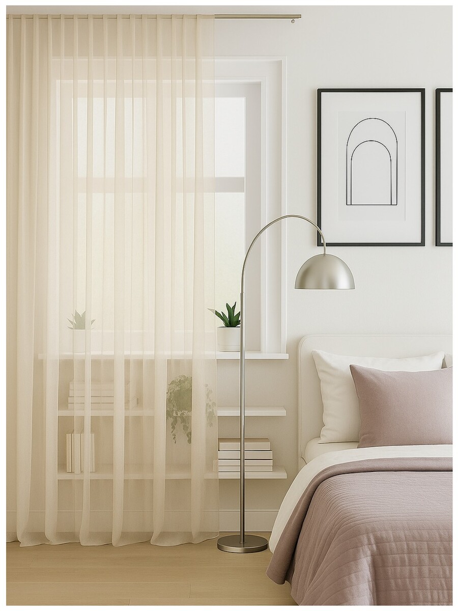 

Тюль "Престиж-вуаль" шампань 5*2,5, Бежевый;шампань