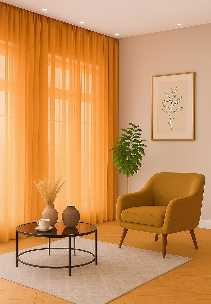 

Тюль "Престиж-вуаль" оранжевый 6*2,5