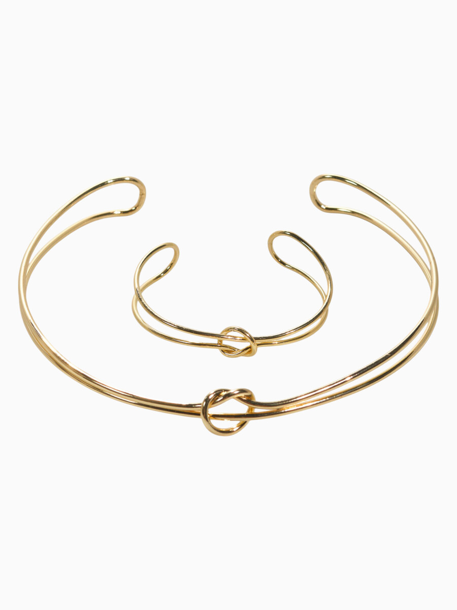 

Набор 2 предмета: чокер, браслет, Золотистый