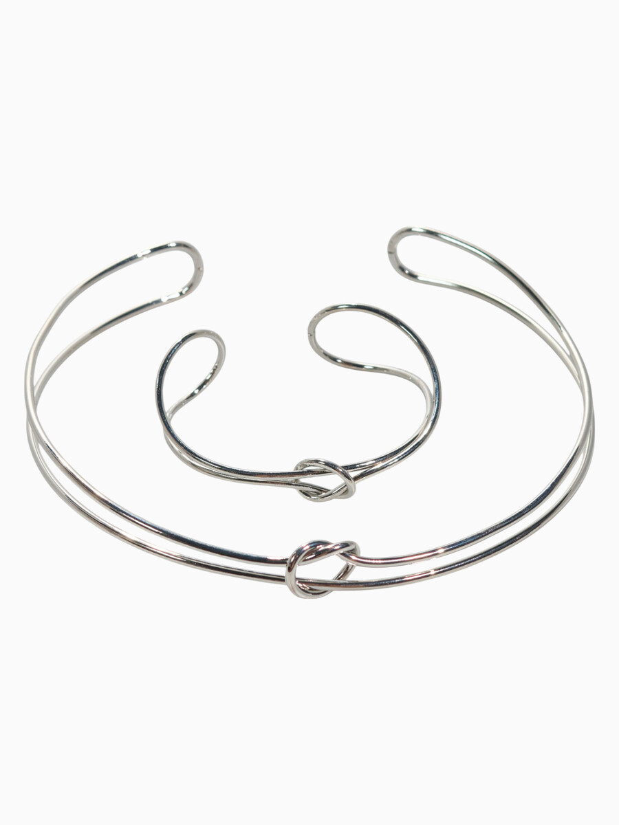 

Набор 2 предмета: чокер, браслет, Серебристый