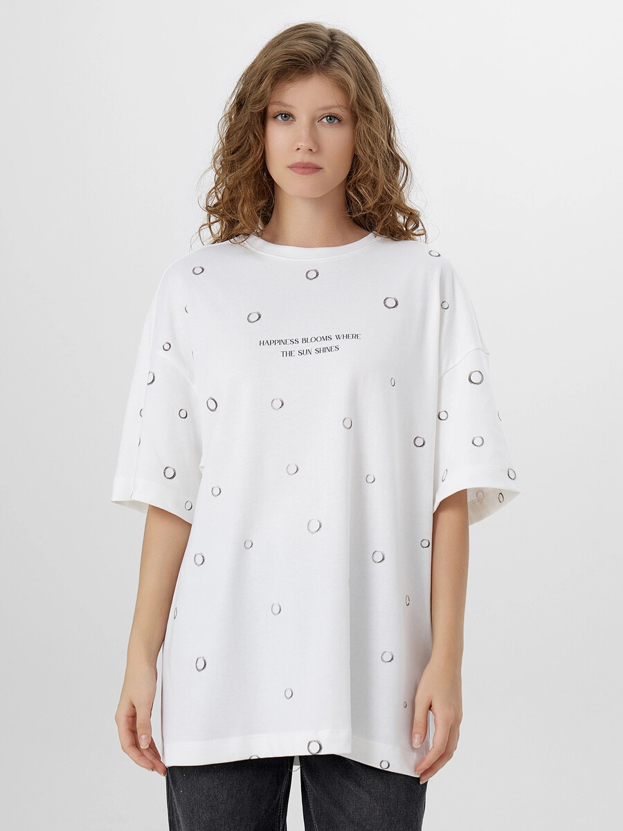 

Футболка женская белая с надписью, Белый;черный;белый +печать9