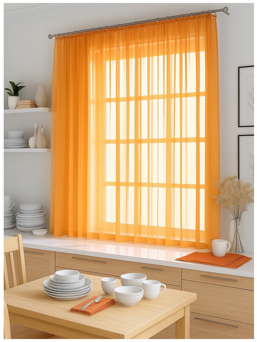 

Штора для кухни Лайма оранжевый