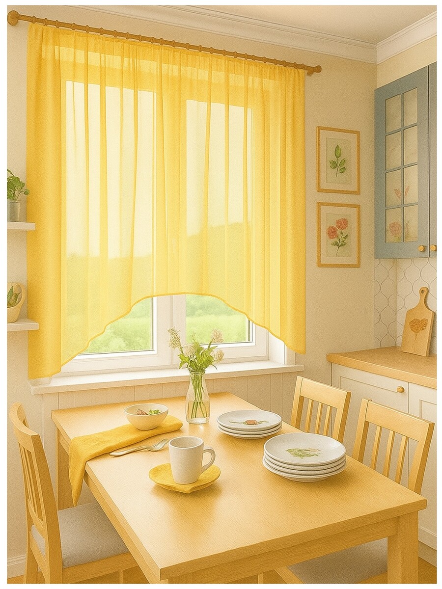 

Штора для кухни Ева золото, Золотистый;золото