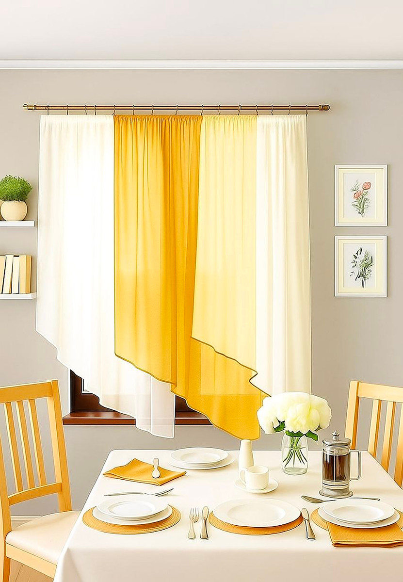 

Штора для кухни Одиссея золотой, Белый;желтый;золотистый;золото