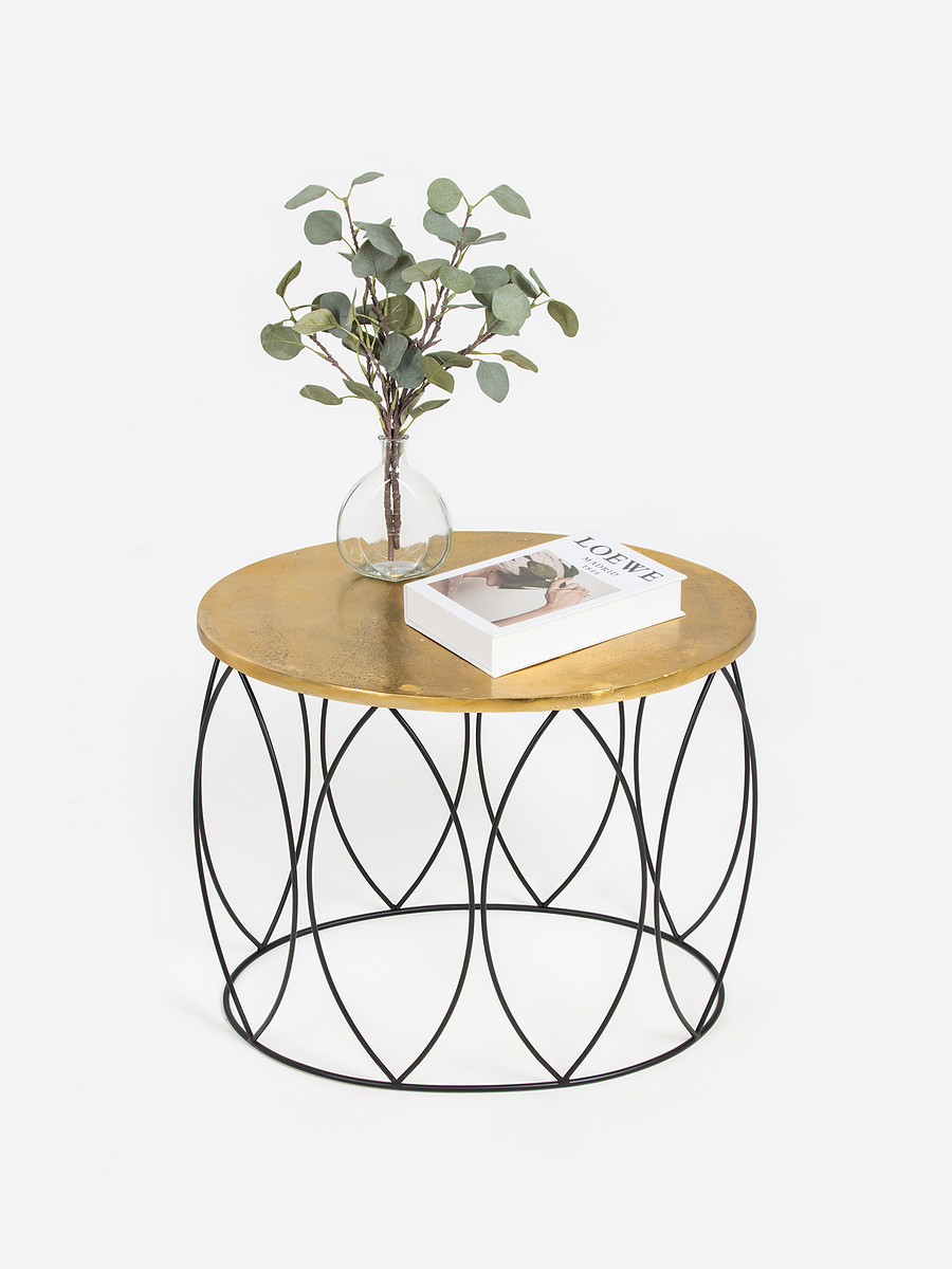 

Столик журнальный круглый, Золотистый;черный