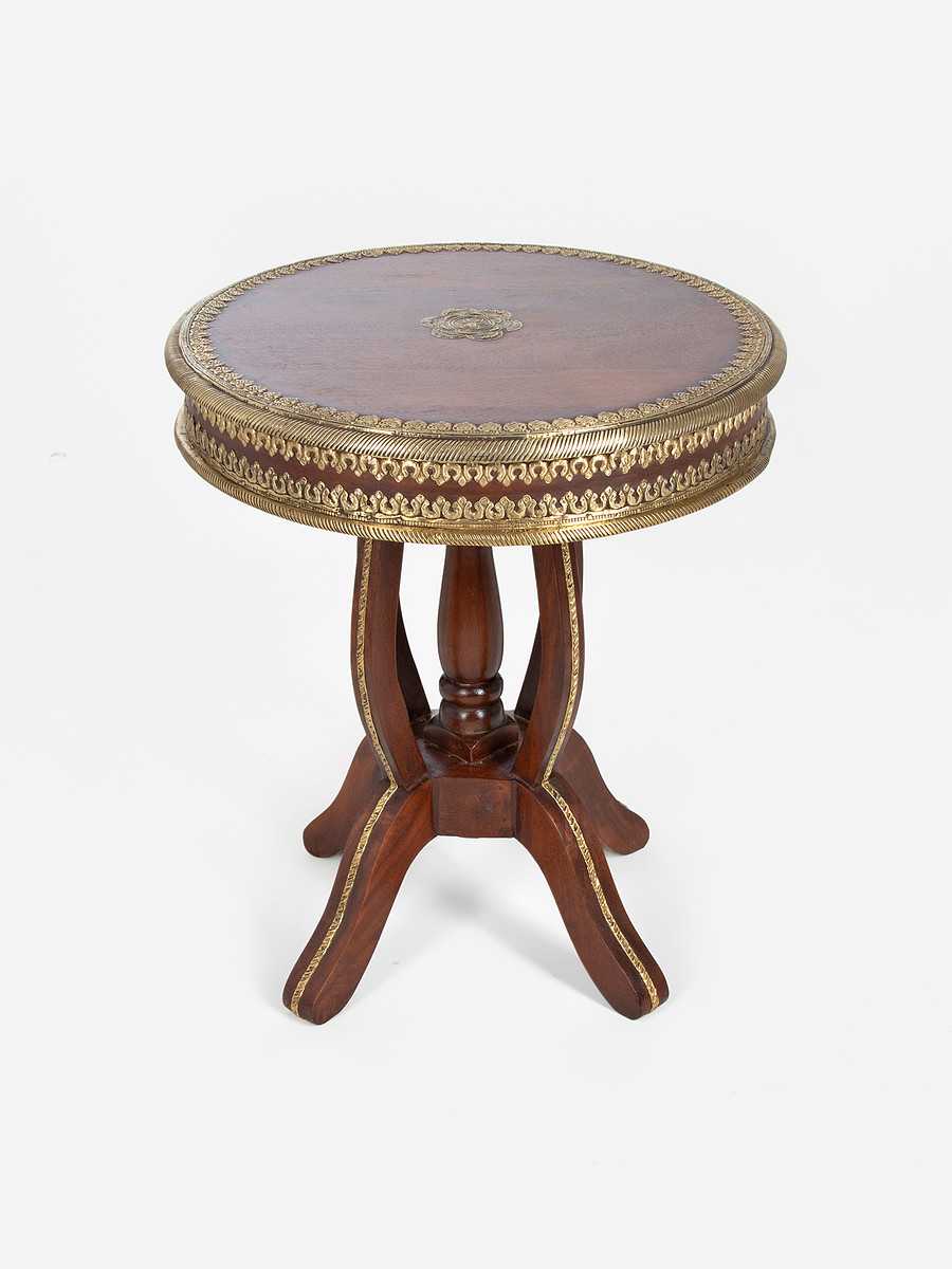 

Столик кофейный, 53×53×60 см, дерево, Коричневый;золотистый