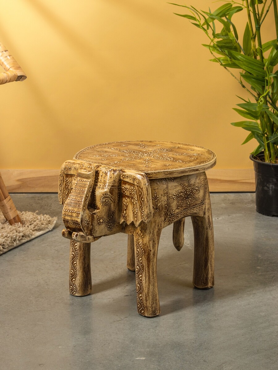 

Табурет, 38×30×30 см, дерево, Бежевый