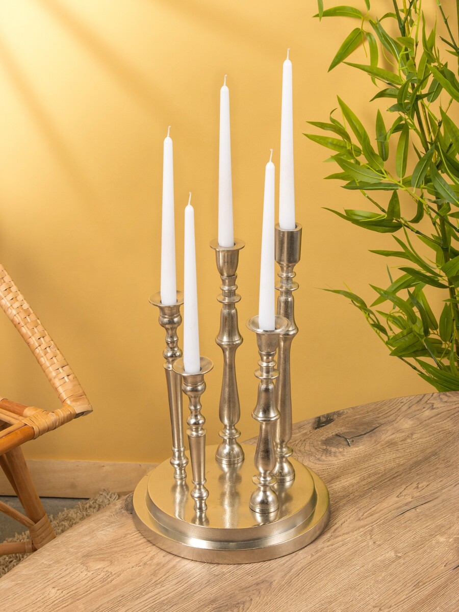 

Подсвечник на 5 свечей, Серебристый