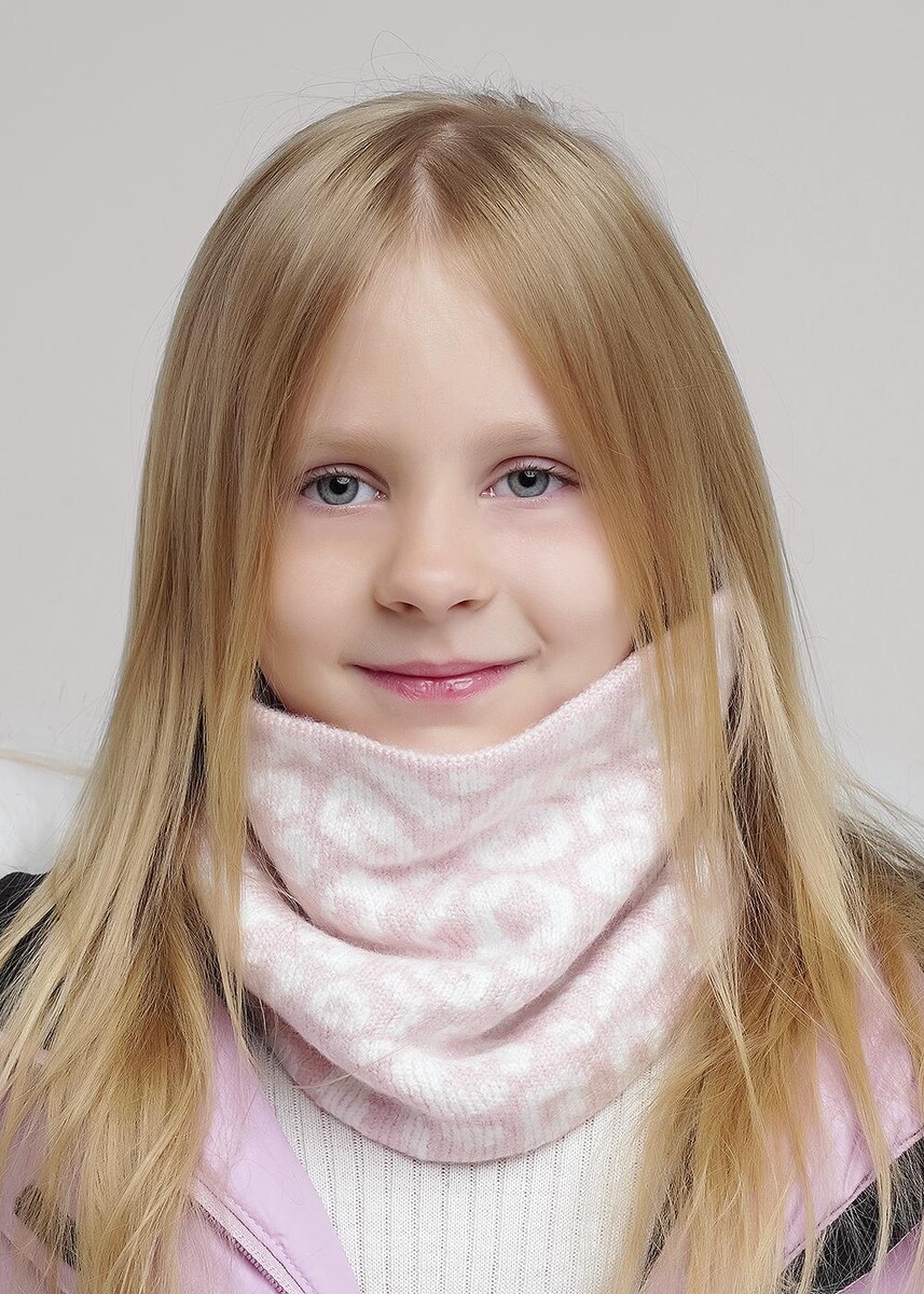 

Шарф платок, Розовый;св.розовый/молочный