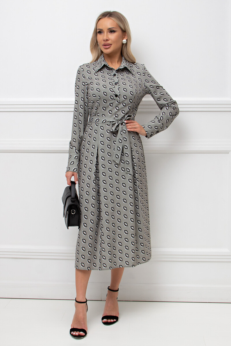 

Платье, Серый;оливковый/черный