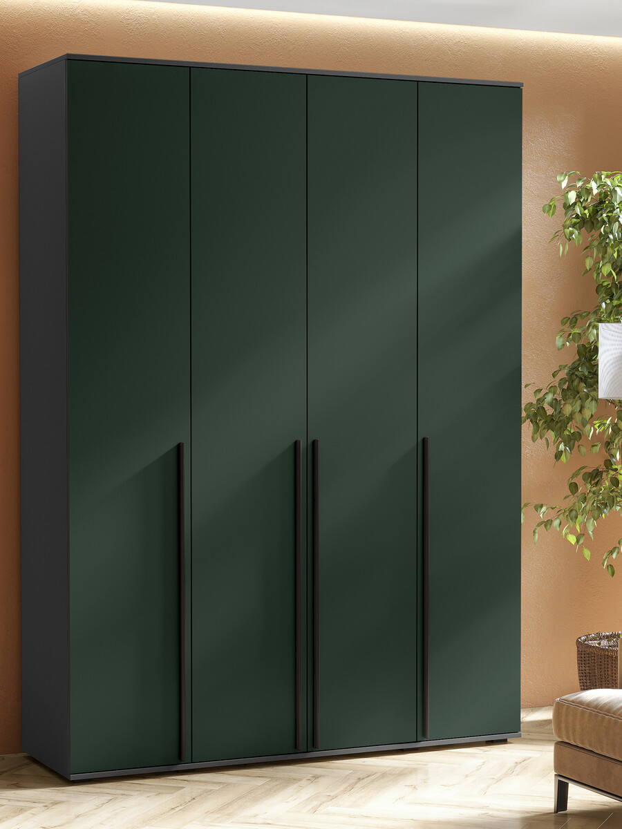 

Шкаф прямой четырехстворчатый, Серый;зеленый