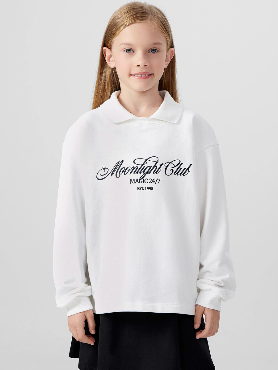 

Джемпер для девочек, Белый;белый +печать