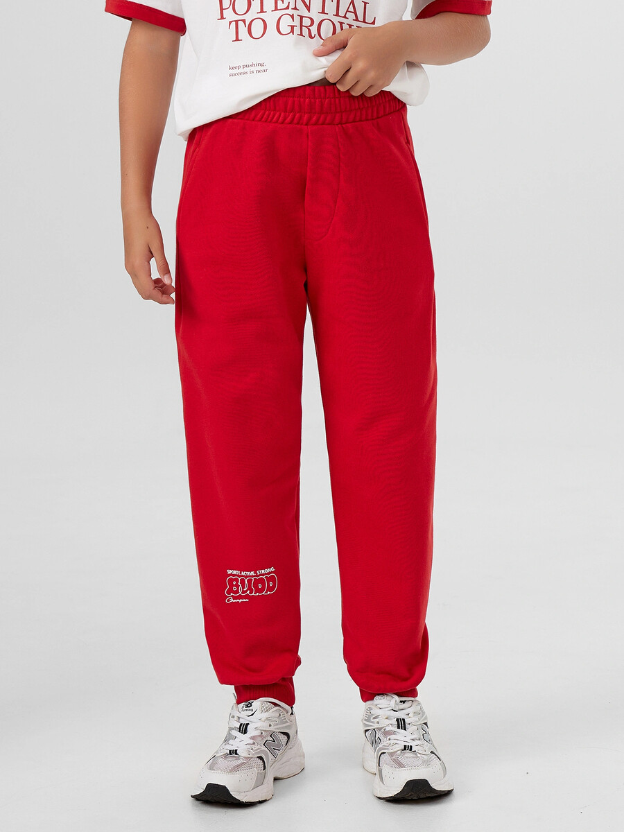 

Брюки для мальчиков красные, Красный;алый +печать