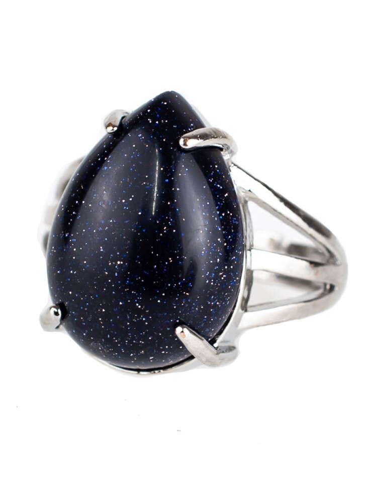 

Кольцо, Серебристый;синий