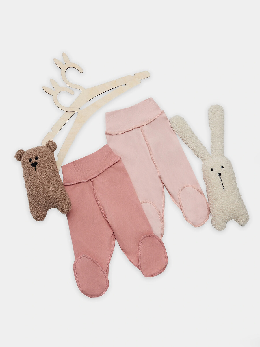 

Ползунки детские в наборе, 2 шт, Розовый;розовый +розово -коричневый
