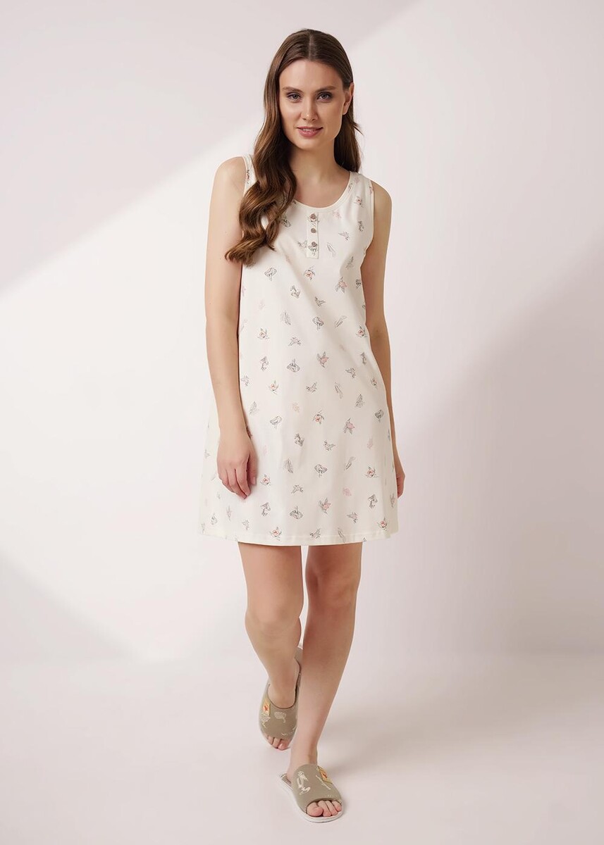 

Сорочка, Белый;св.бежевый/зеленый