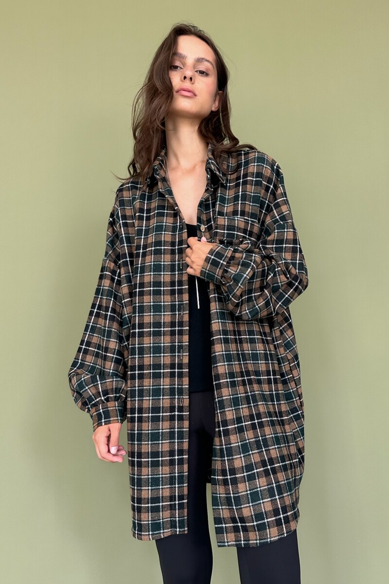 

Рубашка, Бежевый;зеленый