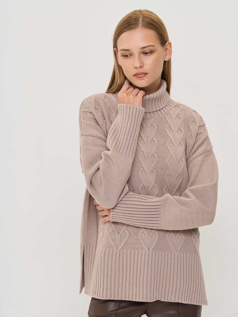 

Свитер, Бежевый;какао