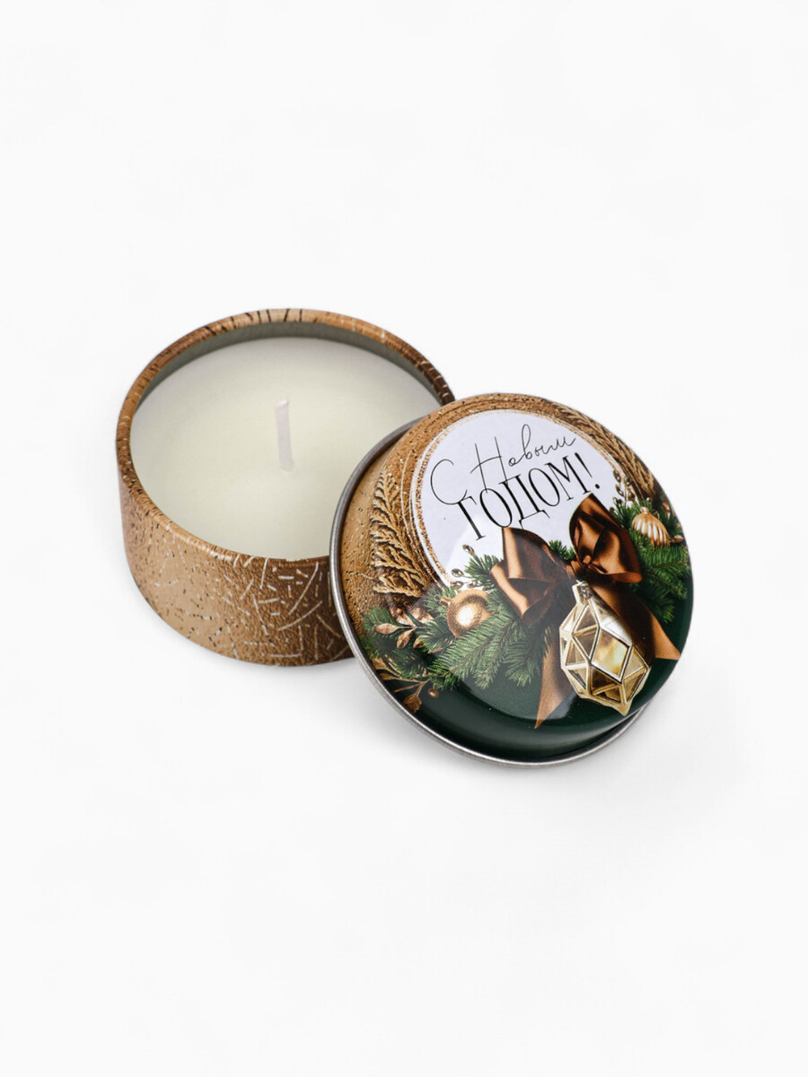 

Свеча ароматическая новогодняя в банке, Коричневый