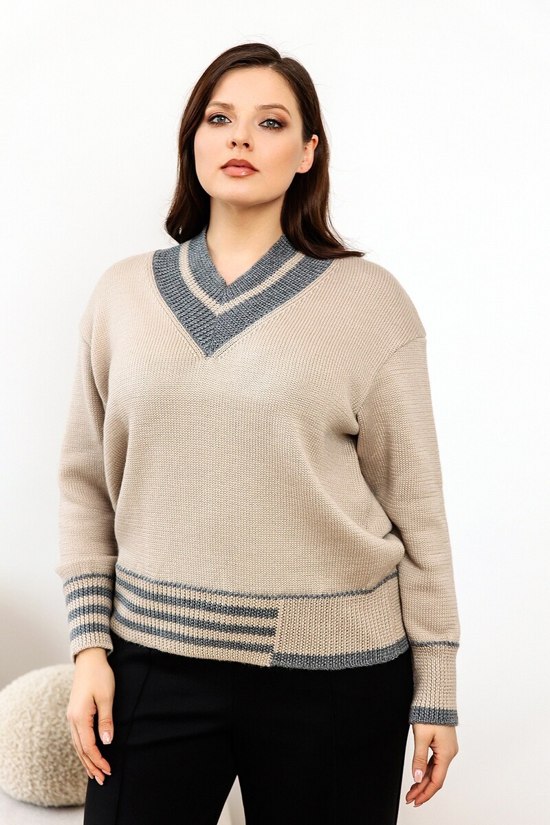 

Джемпер, Бежевый;серый;светло-бежевый