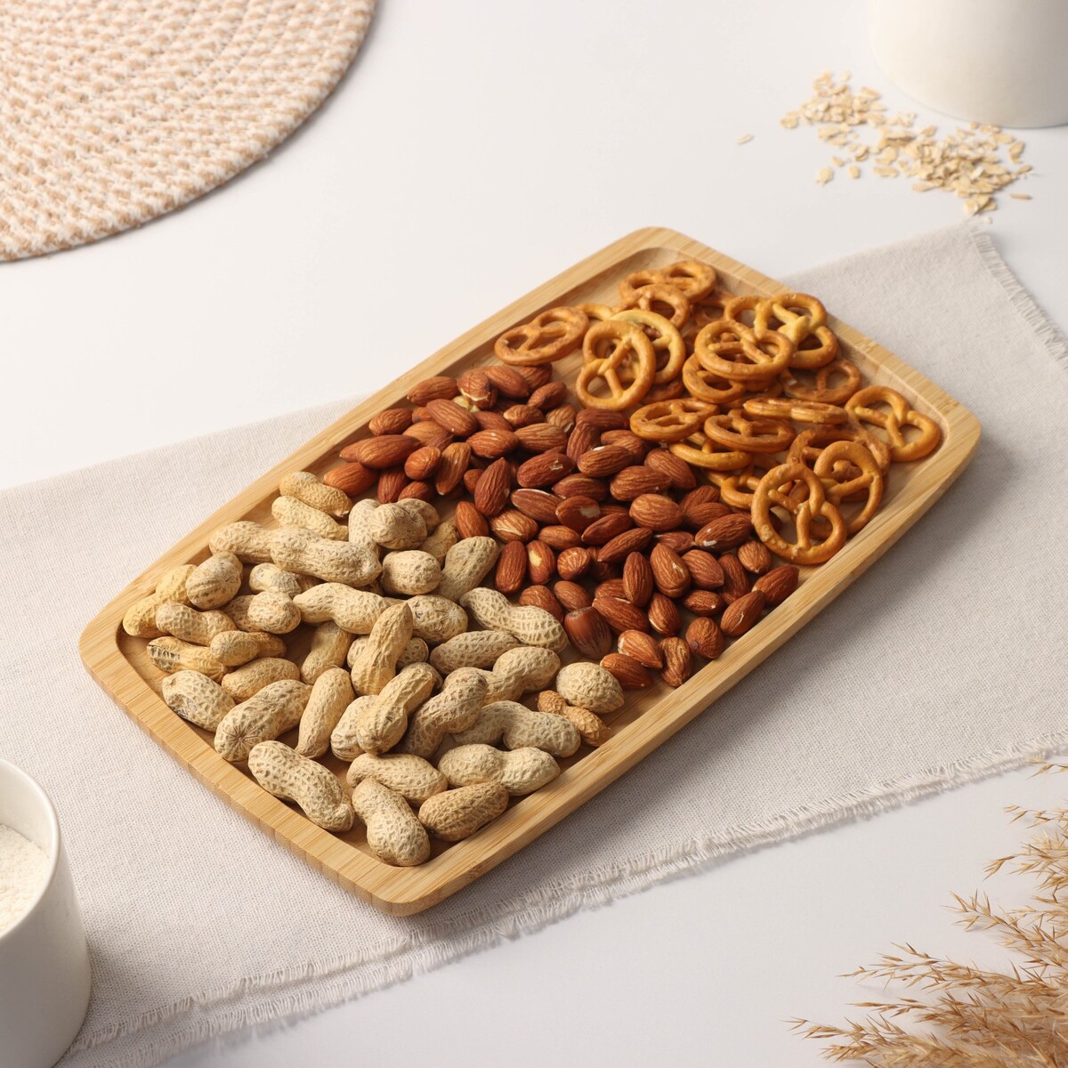 

Блюдо для подачи доляна striata, 30×18 см, бамбук, Бежевый