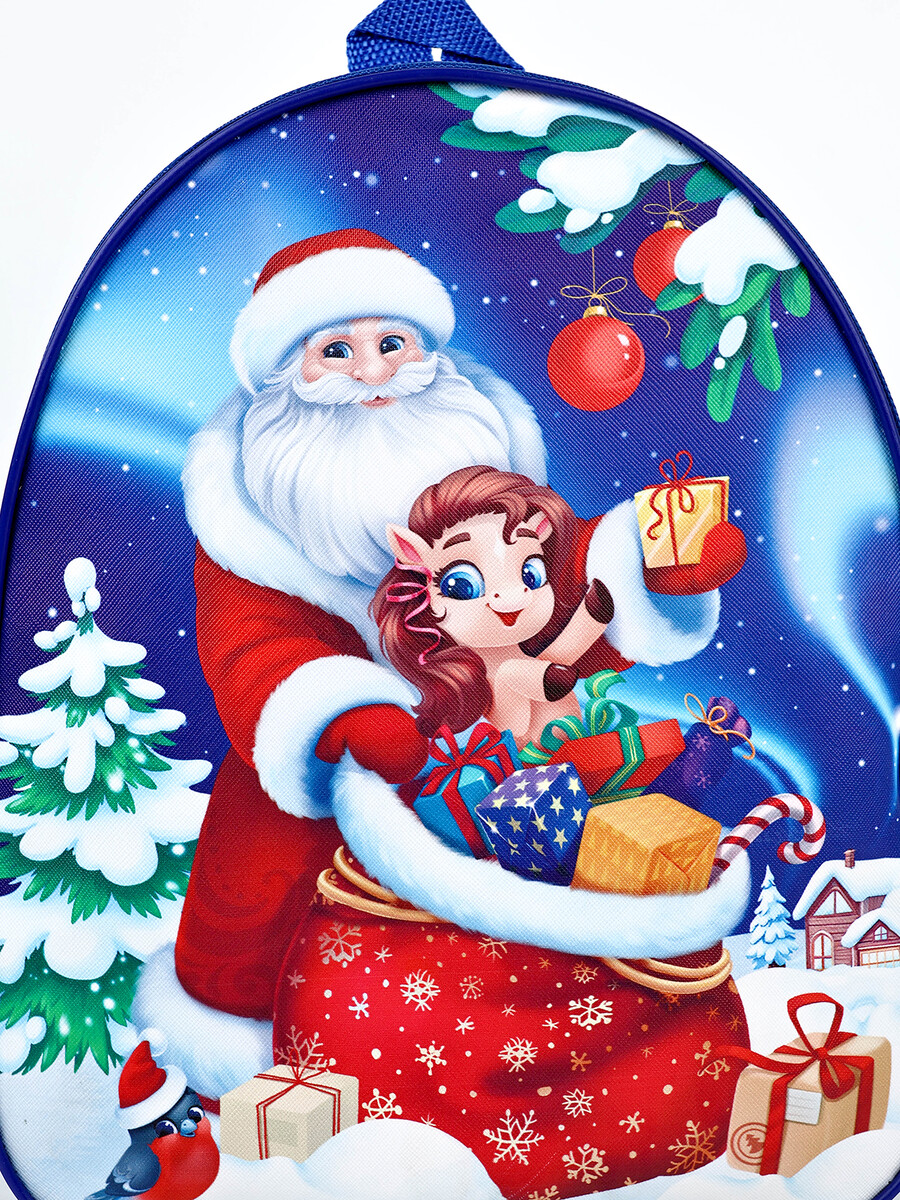 

Рюкзак детский новогодний, Синий;разноцветный