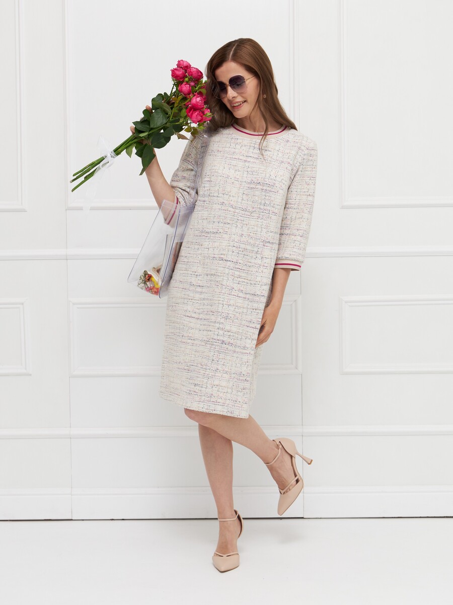 

Платье, Бежевый;мультиколор